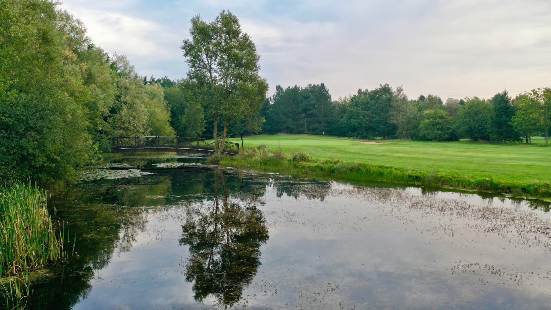 View of The Essex golf course and water feature