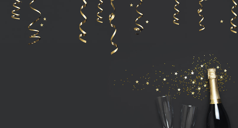 Christmas decorated background with baubles